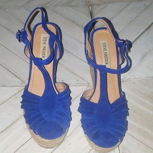 blue steve madden wedges